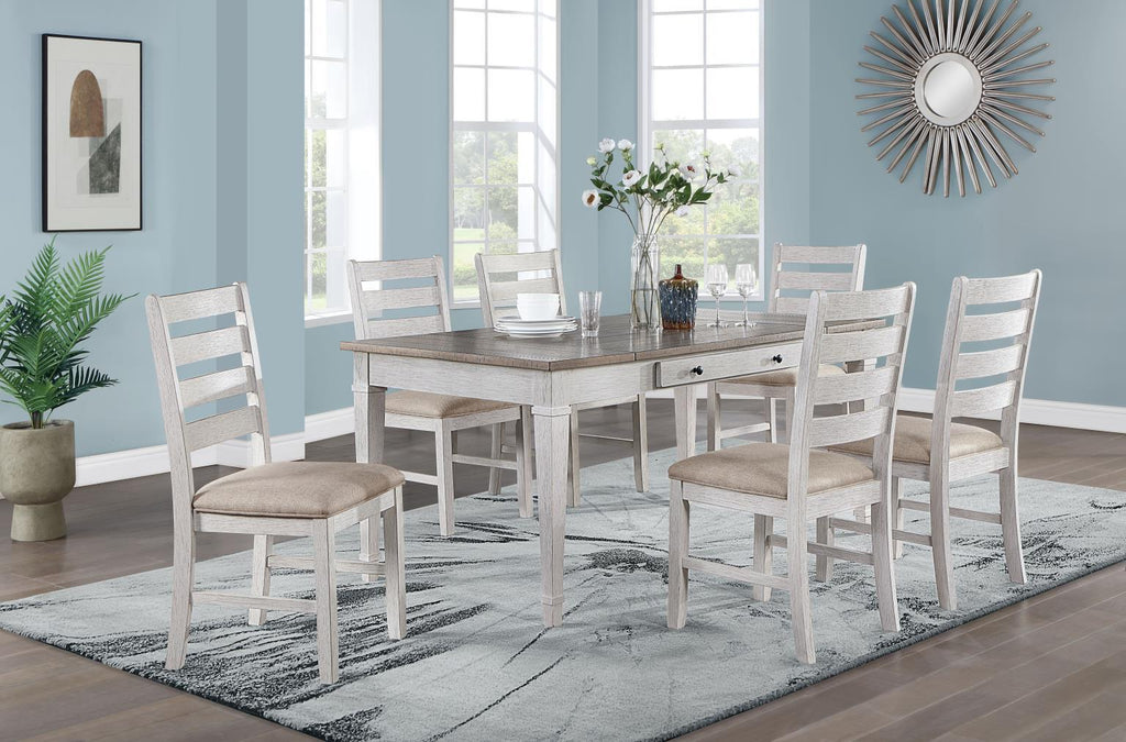 D117 - Rectangular Dining Table With Storage - White - Stylish Home Furniture