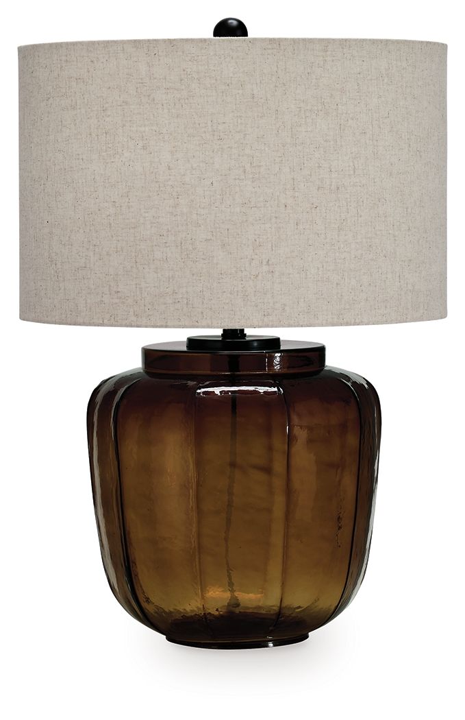 Bainmore - Glass Table Lamp - Amber - Stylish Home Furniture