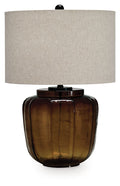 Bainmore - Glass Table Lamp - Amber - Stylish Home Furniture