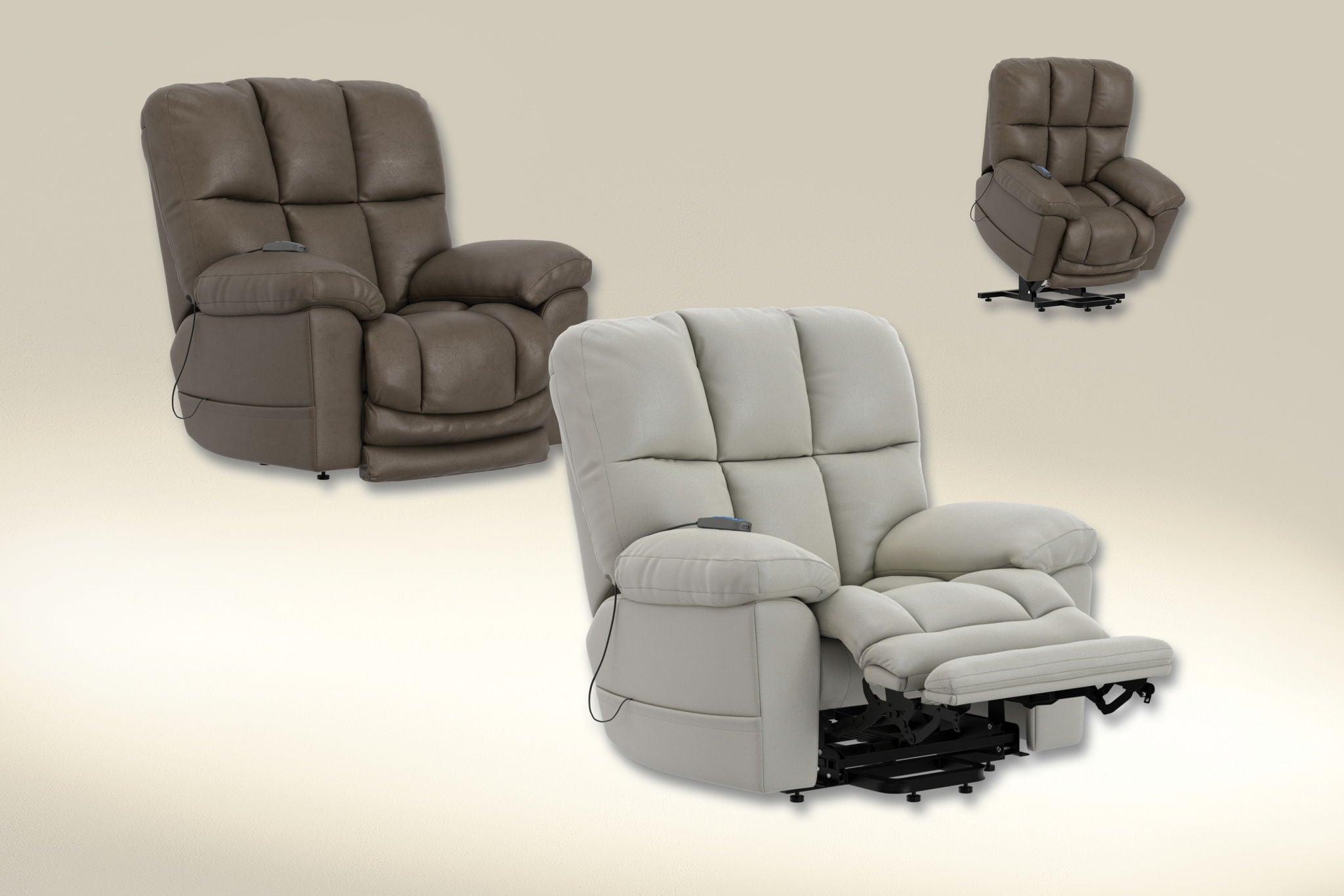 Rivers - Power Lift Lay Flat Recliner With Dual Motor &Amp; Extended Ottoman - Stylish Home Furniture