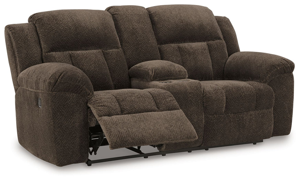 Frohn - Dbl Reclining Loveseat With Console - Stylish Home Furniture