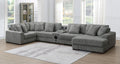 U243 - 6 Piece Sectional (2 Armless Chairs, 1 Console, 1 Right Chaise, 1 LAF Seat, 1 Wedge) - Gray - Stylish Home Furniture
