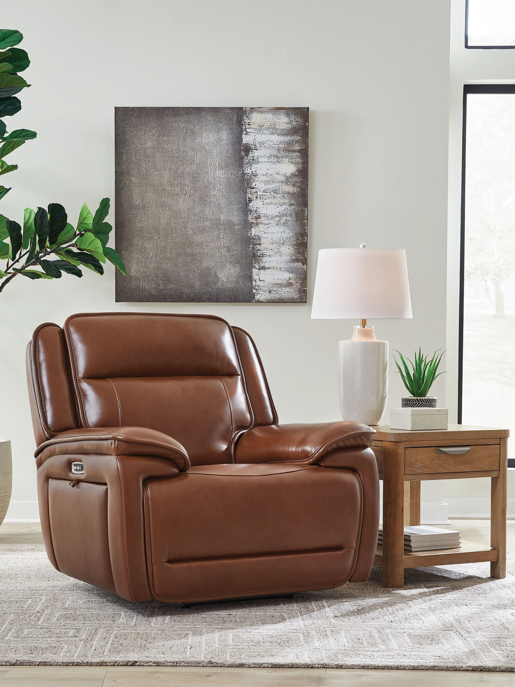 Healy Pier - Power Recliner / Adj Headrest - Chocolate - Stylish Home Furniture