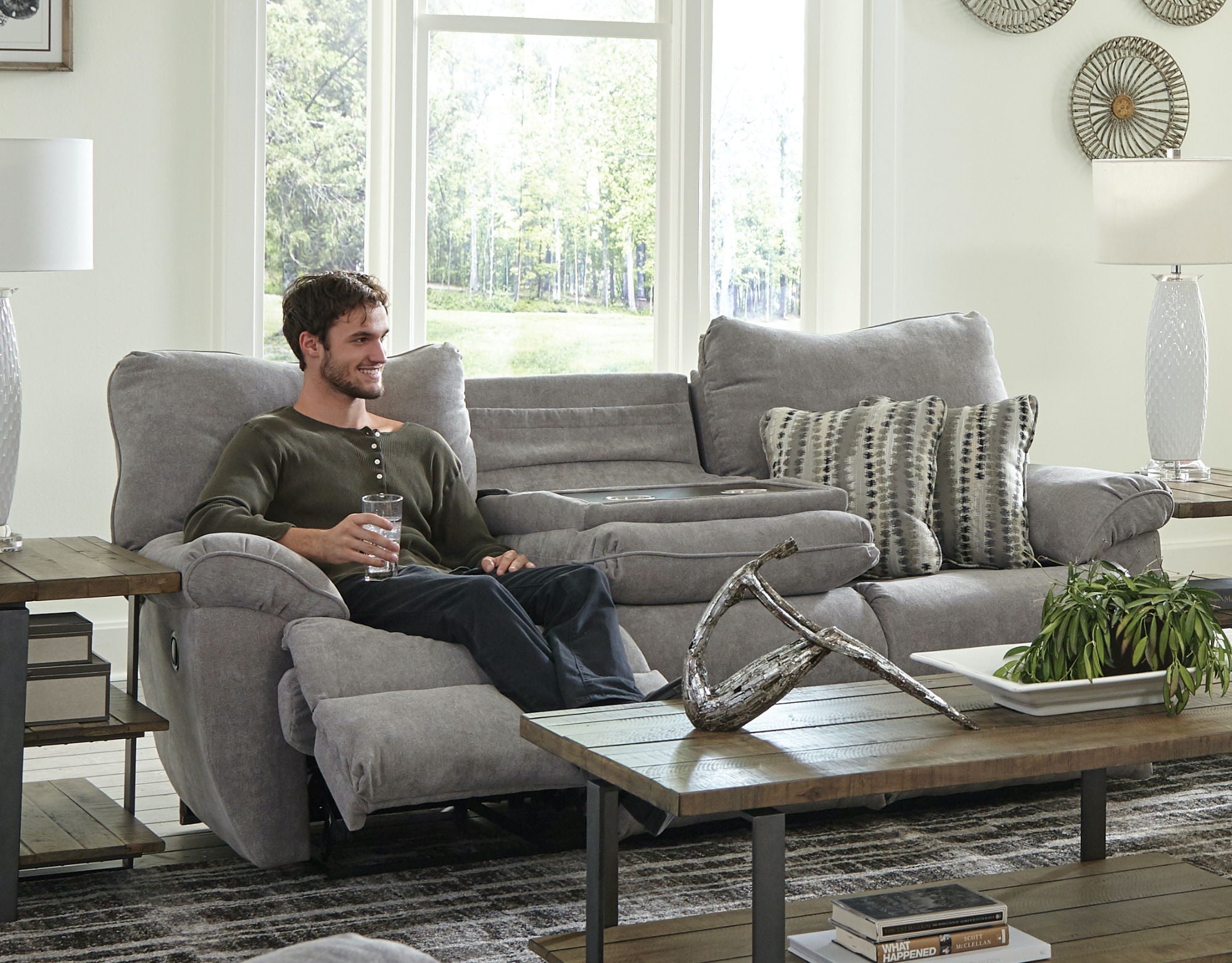 Sadler - Lay Flat Reclining Sofa - Stylish Home Furniture