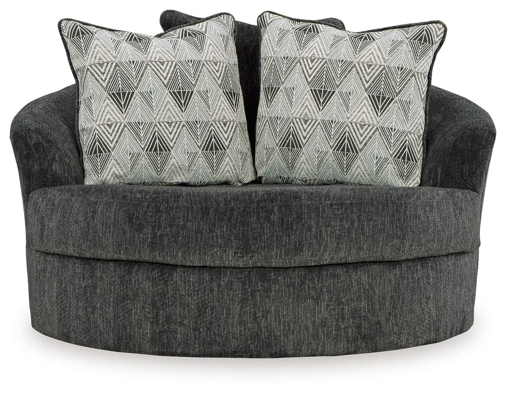 Biddeford - Oversized Swivel Accent Chair - Shadow - Stylish Home Furniture