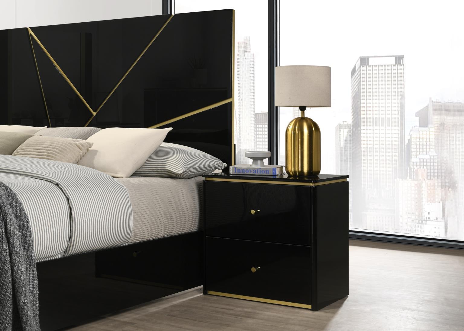 B120 - Night Stand - Black - Stylish Home Furniture