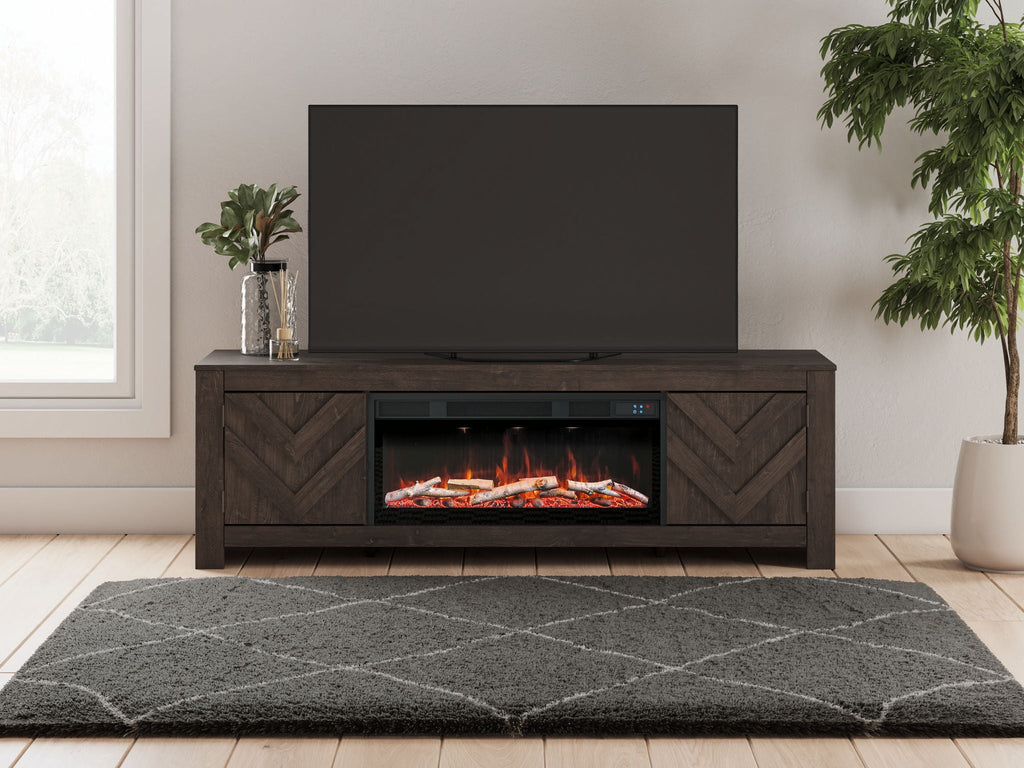 Cayboni - LG TV Stand With Fireplace Option - Stylish Home Furniture