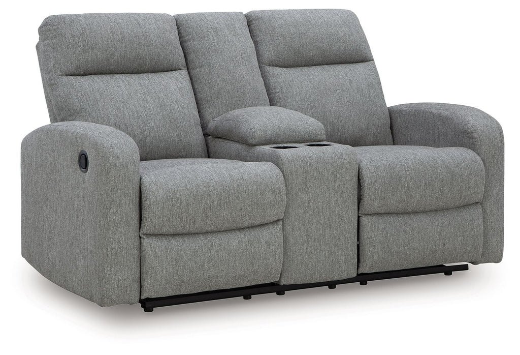 Gauntlet - Double Recline Loveseat With Console - Sterling - Stylish Home Furniture