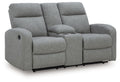 Gauntlet - Double Recline Loveseat With Console - Sterling - Stylish Home Furniture