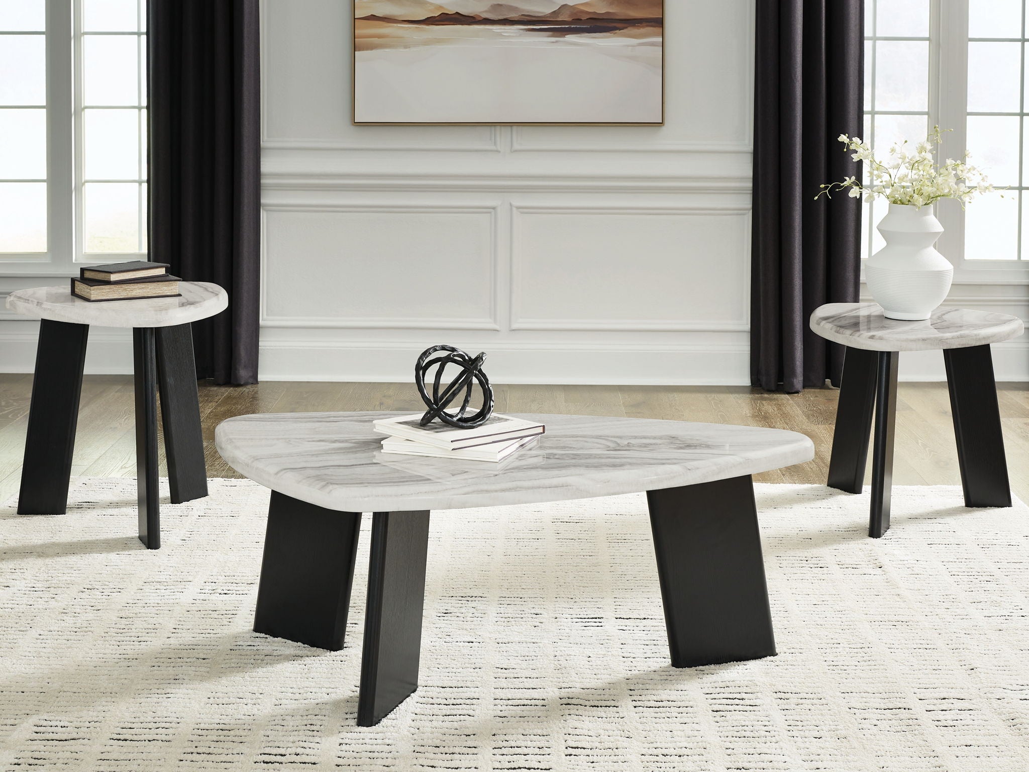 Lilyberg - Occasional Table Set (Set of 3) - Gray / Black - Stylish Home Furniture