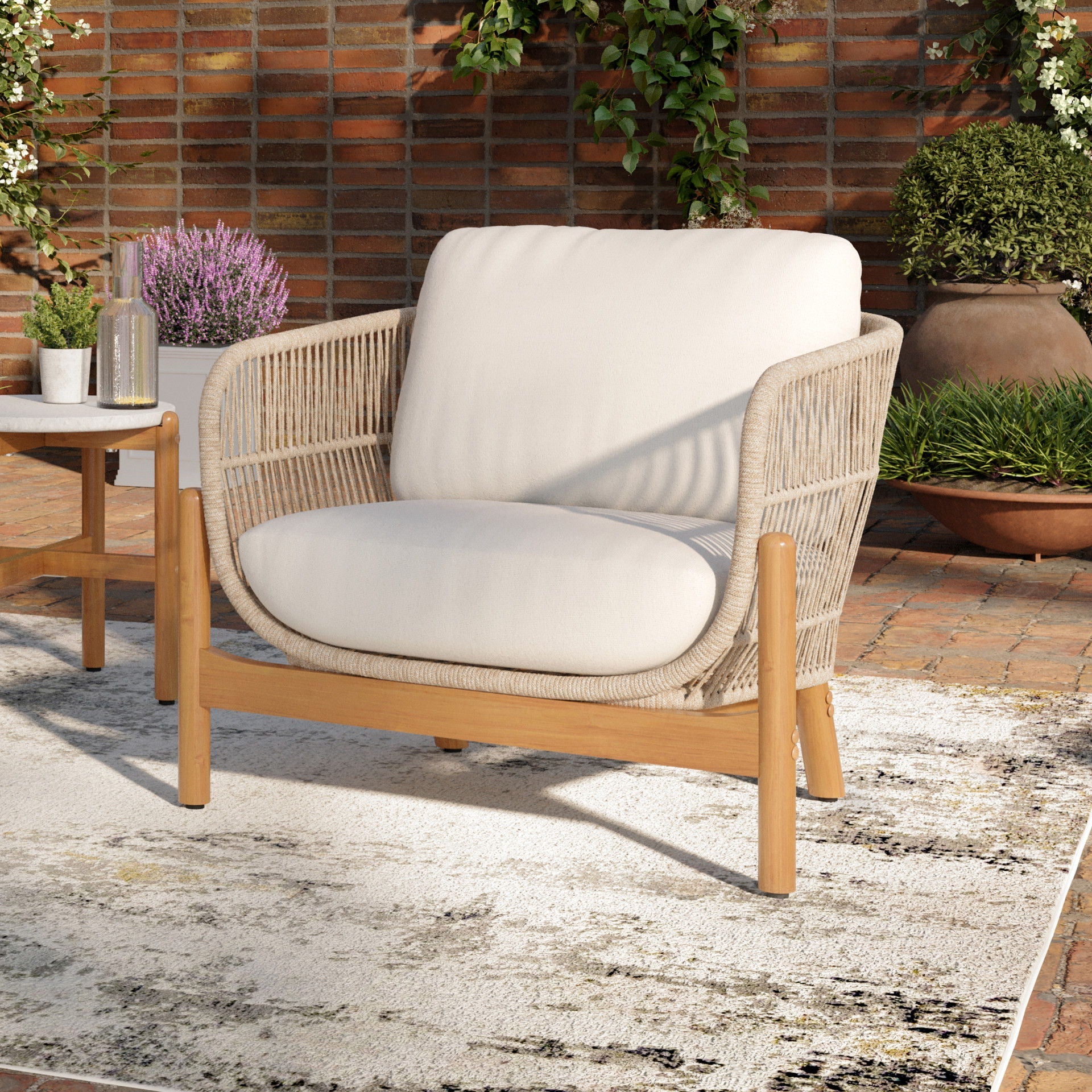 Solstice - Rope Club Chair - Linen Beige - Stylish Home Furniture