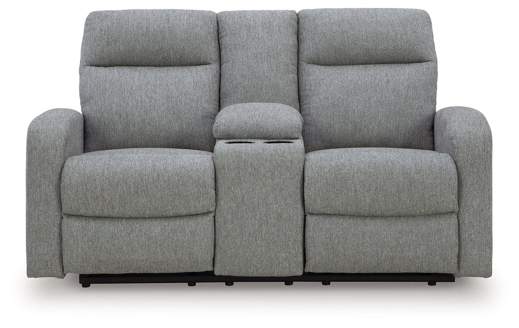 Gauntlet - Double Recline Loveseat With Console - Sterling - Stylish Home Furniture