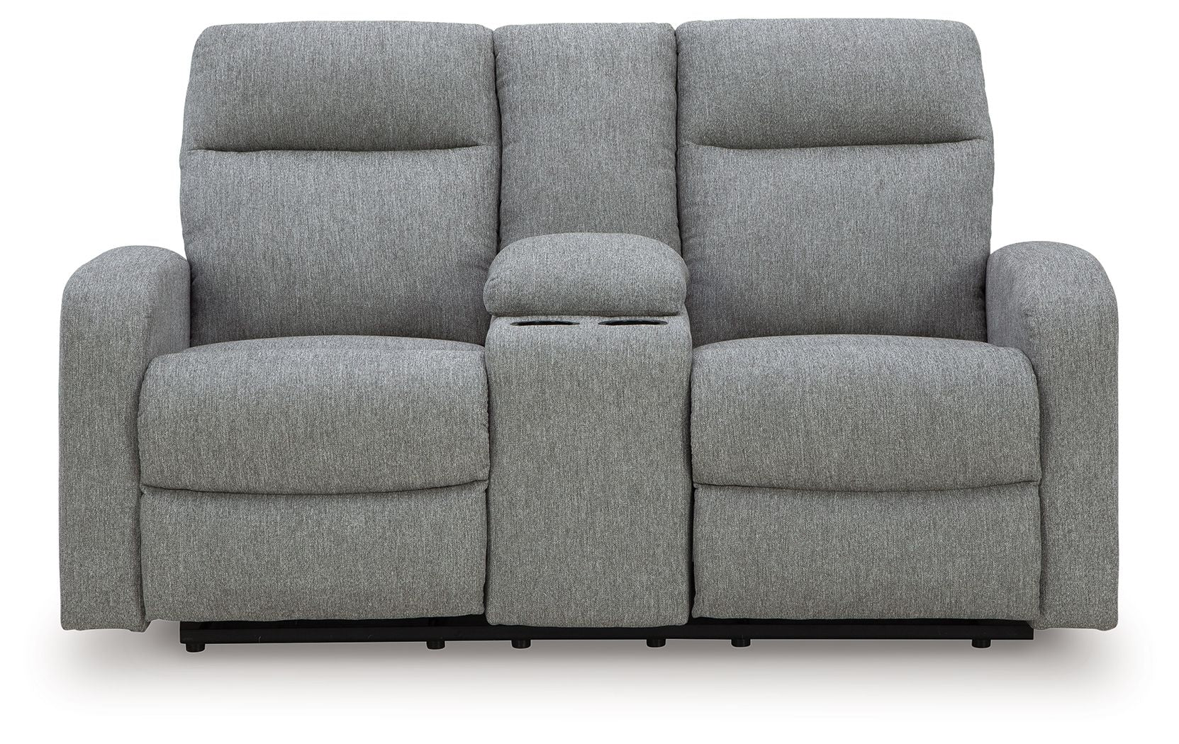 Gauntlet - Double Recline Loveseat With Console - Sterling - Stylish Home Furniture