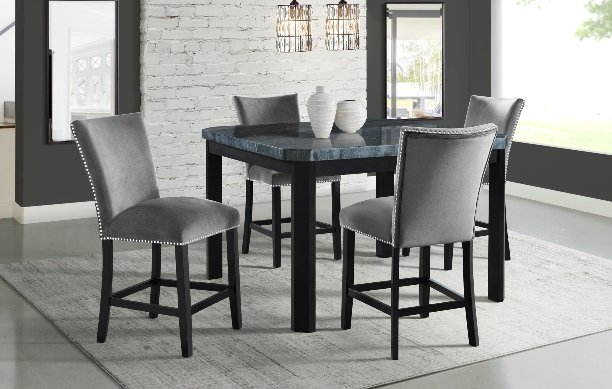 Francesca - Square Counter Height Dining Set - Stylish Home Furniture