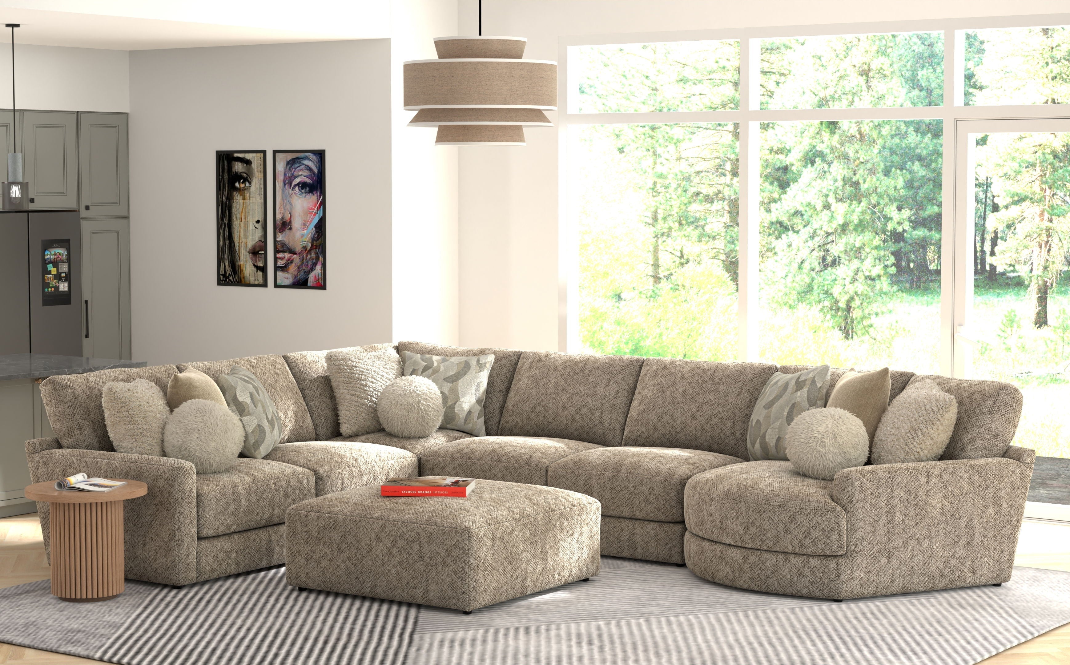 Turner - Cocktail Ottoman - Mushroom - Stylish Home Furniture