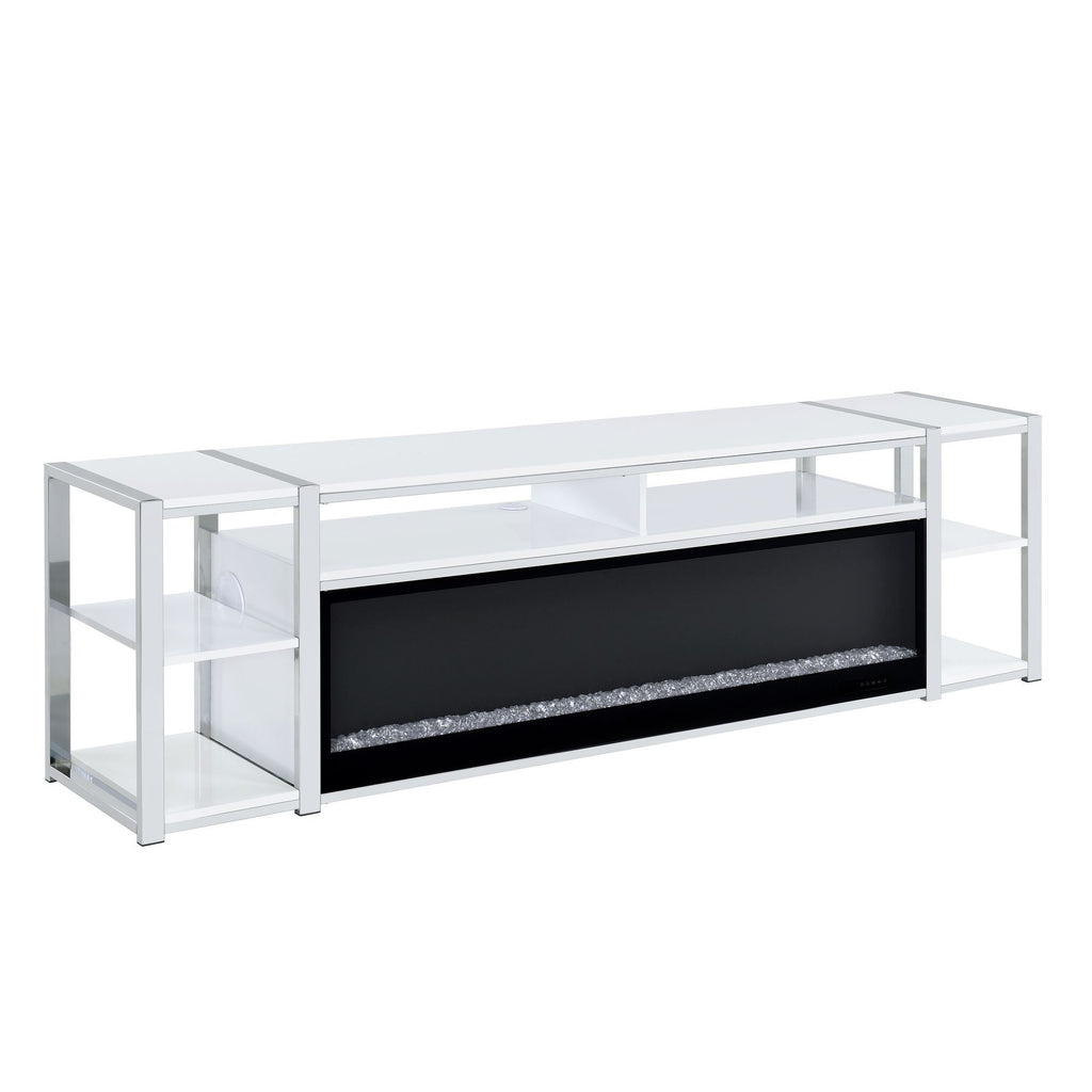 Midway - 80" TV Console With Firelight - White - Stylish Home Furniture
