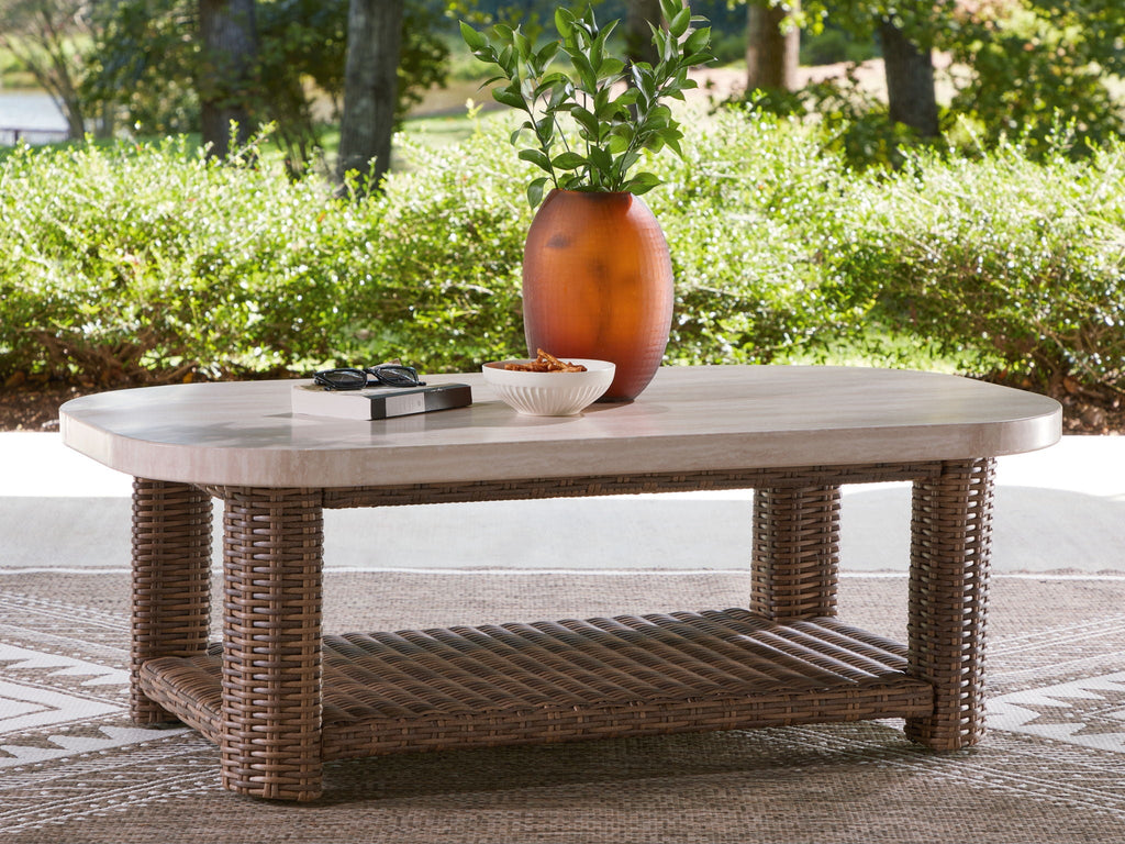 Dolan Creek - Rectangular Cocktail Table - Beige / Brown - Stylish Home Furniture