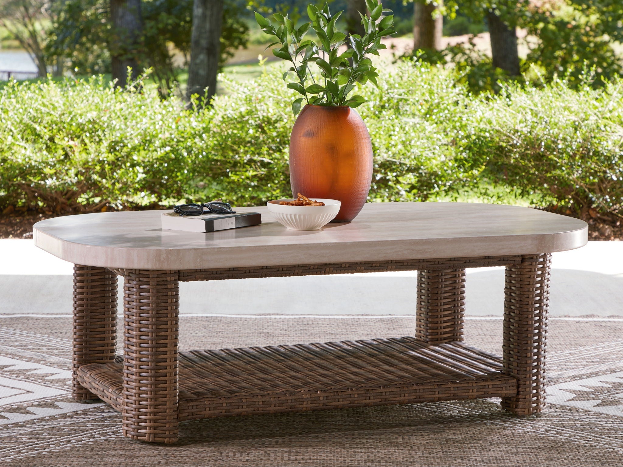 Dolan Creek - Rectangular Cocktail Table - Beige / Brown - Stylish Home Furniture