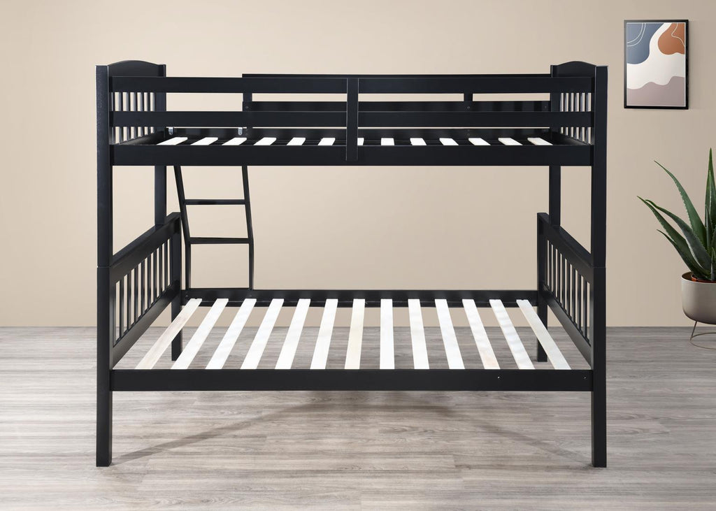 S095 - Twin / Full Bunk Bed - Black - Stylish Home Furniture
