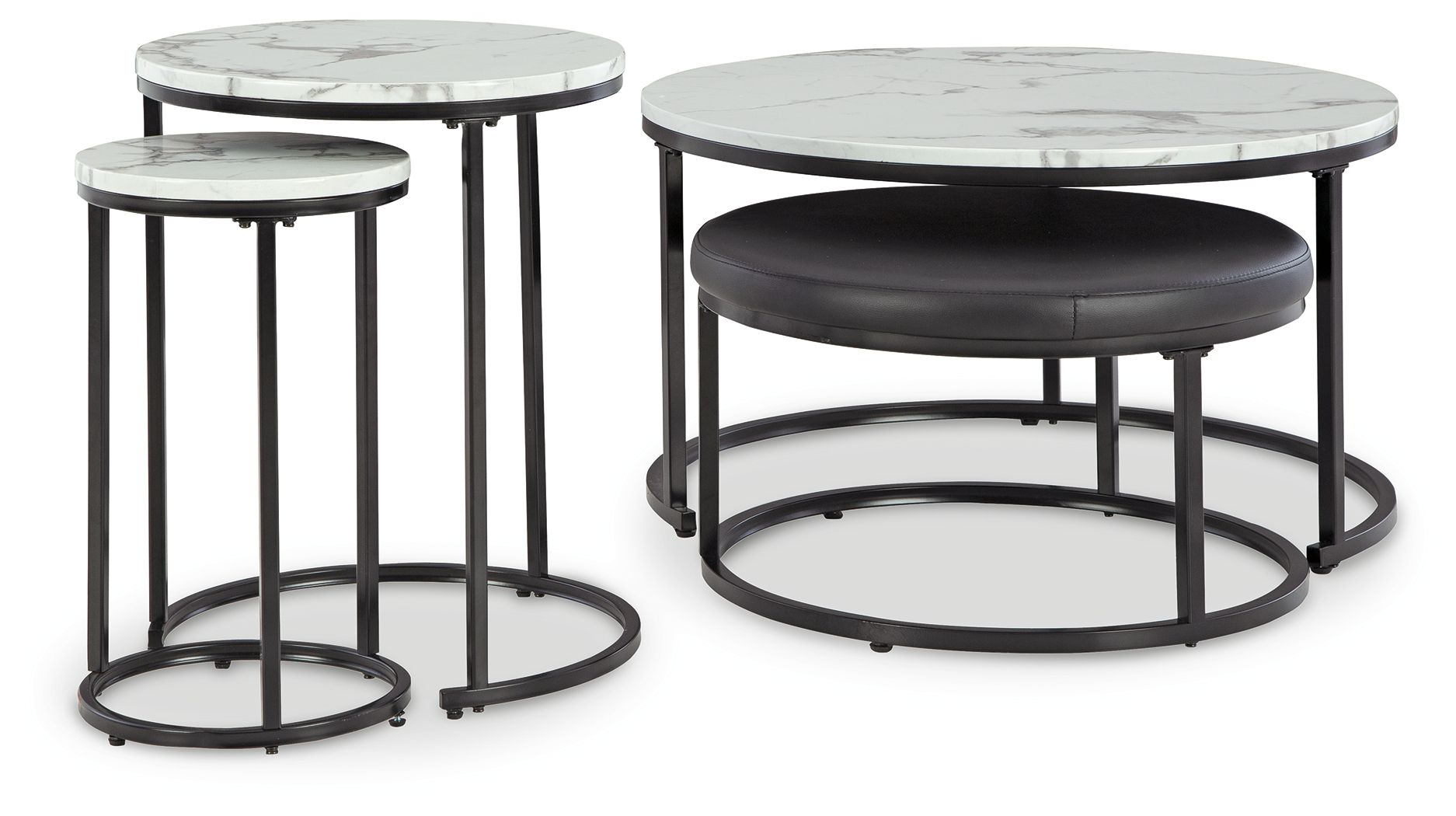 Jusmour - Occasional Nesting Table (Set of 4) - Black / White - Stylish Home Furniture