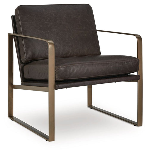 Bradett - Accent Chair - Dark Brown / Gold Finish - Stylish Home Furniture
