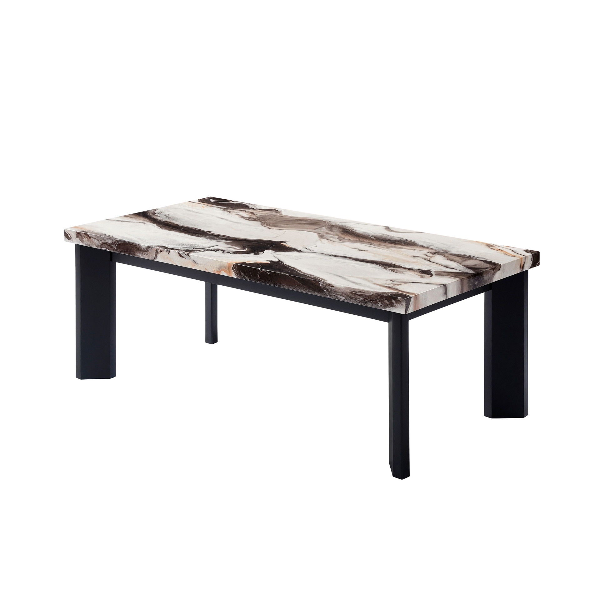 Strata - Faux Marble 3 Piece Occasional Set (1 Coffee & 2 End Tables) - Black / White - Stylish Home Furniture