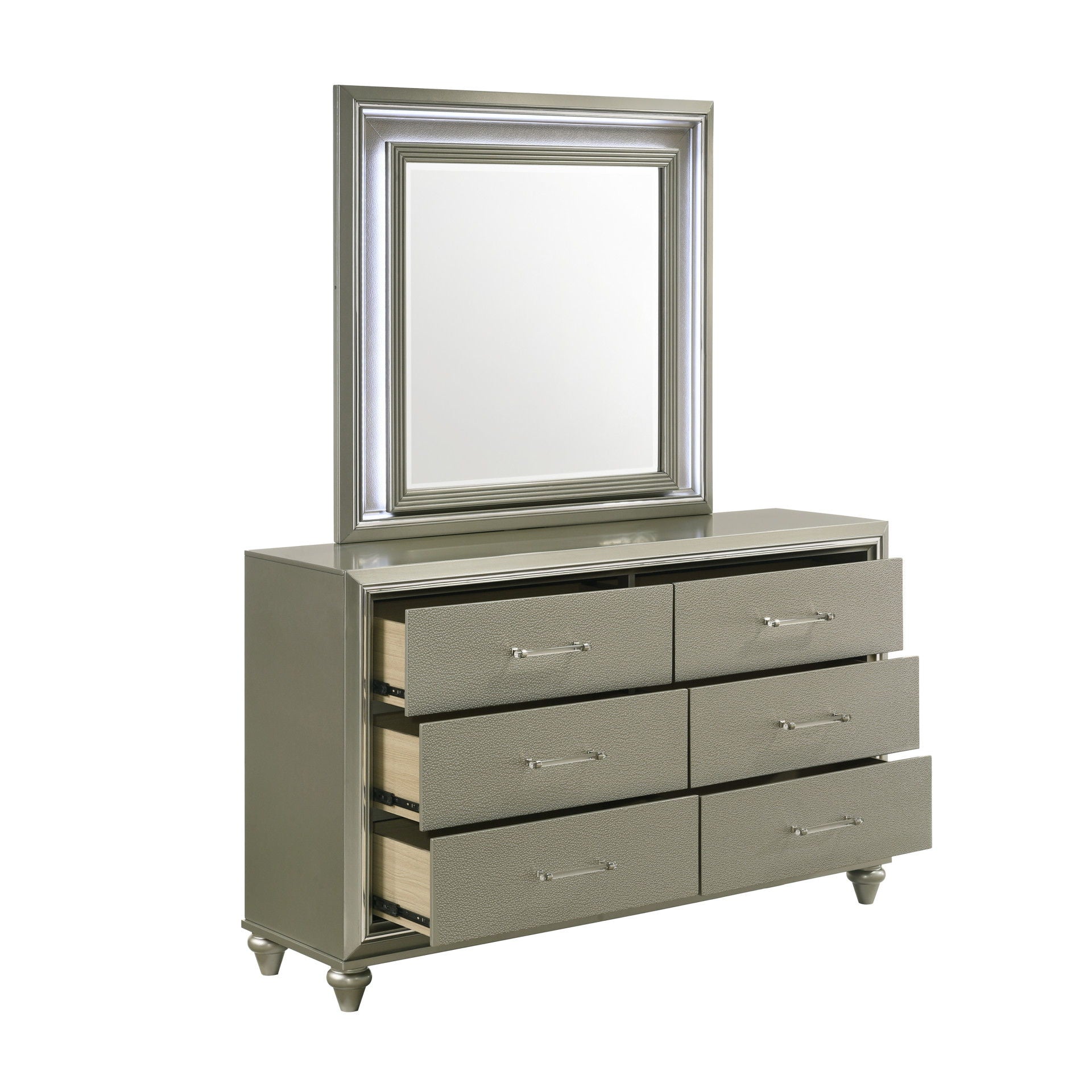 Lumina - Lighted Mirror - Silver - Stylish Home Furniture