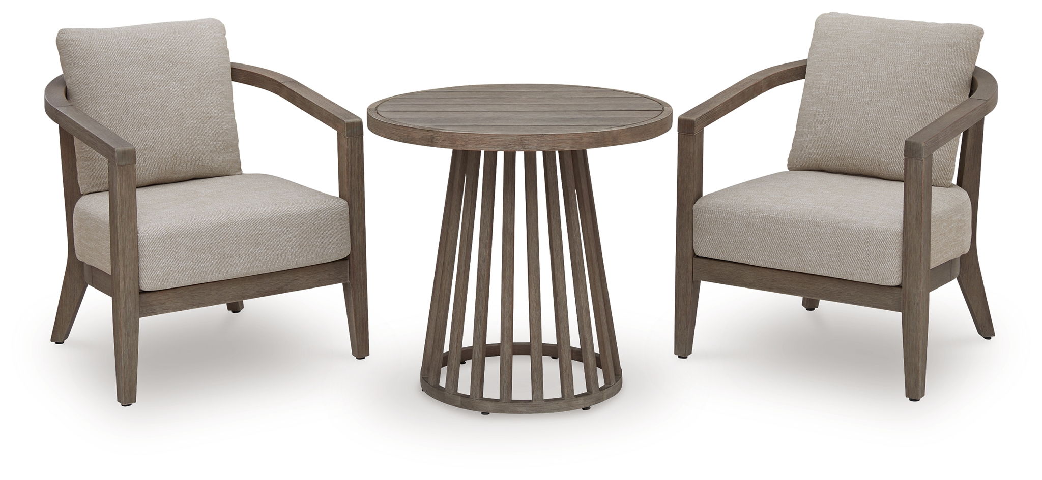 Joy Lagoon - Outdoor Chairs With Cushions/Table (Set of 3) - Beige - Stylish Home Furniture