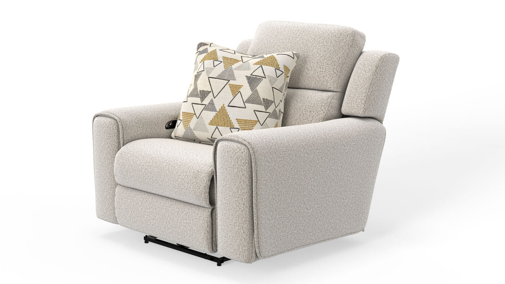 Micah - Power Headrest Power Deep Seat Lay Flat Recliner - Oatmeal - Stylish Home Furniture