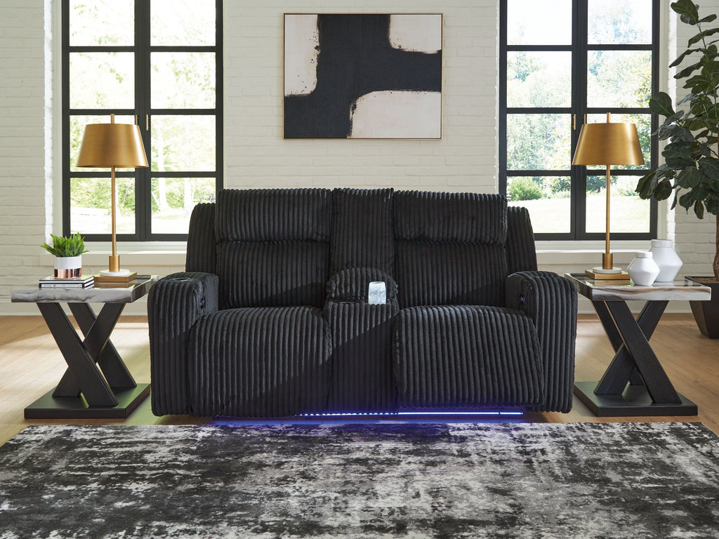 Forest Lake - Power Reclining Loveseat With Console / Adj Headrest - Stylish Home Furniture