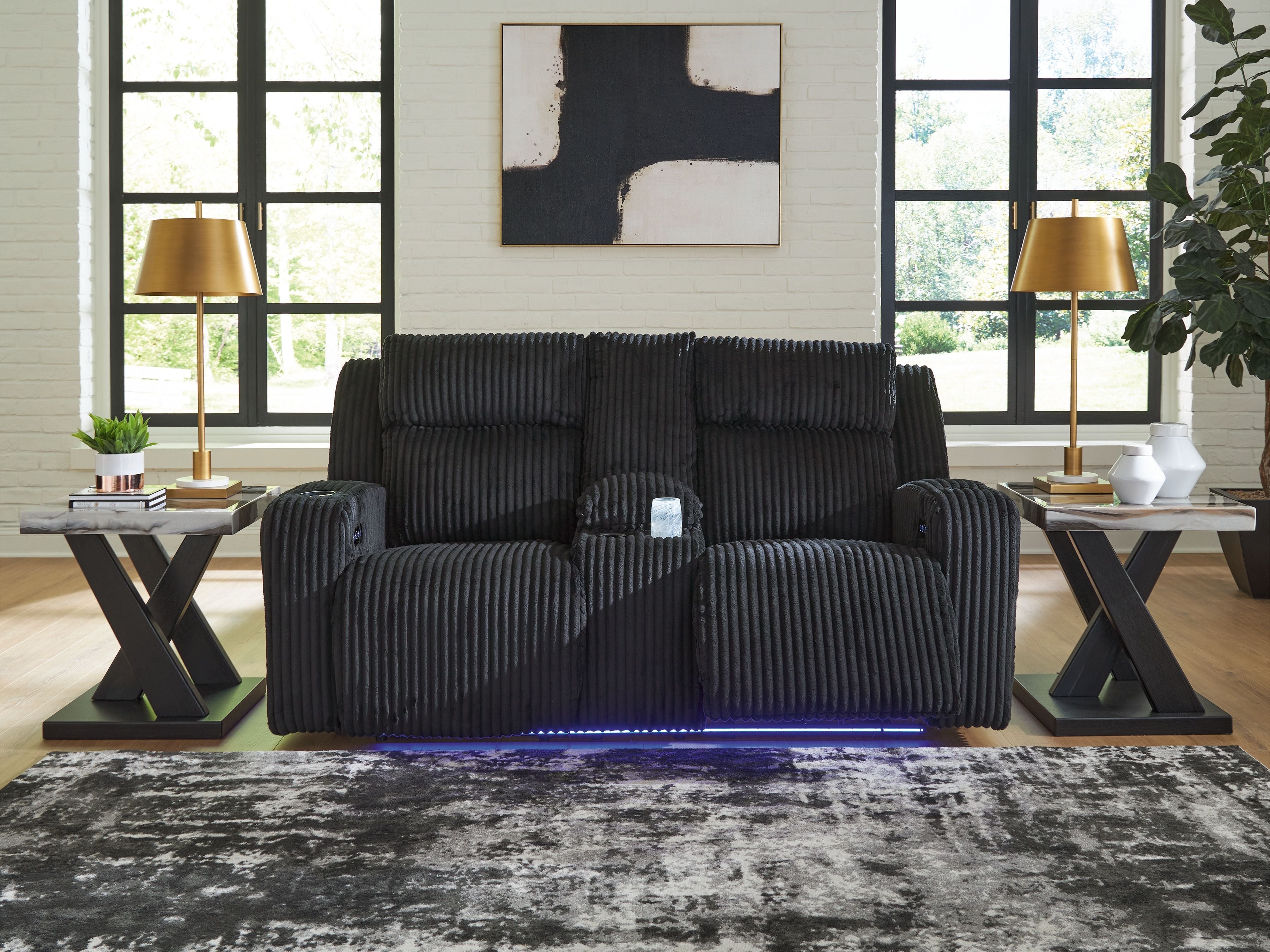 Forest Lake - Power Reclining Loveseat With Console / Adj Headrest - Stylish Home Furniture