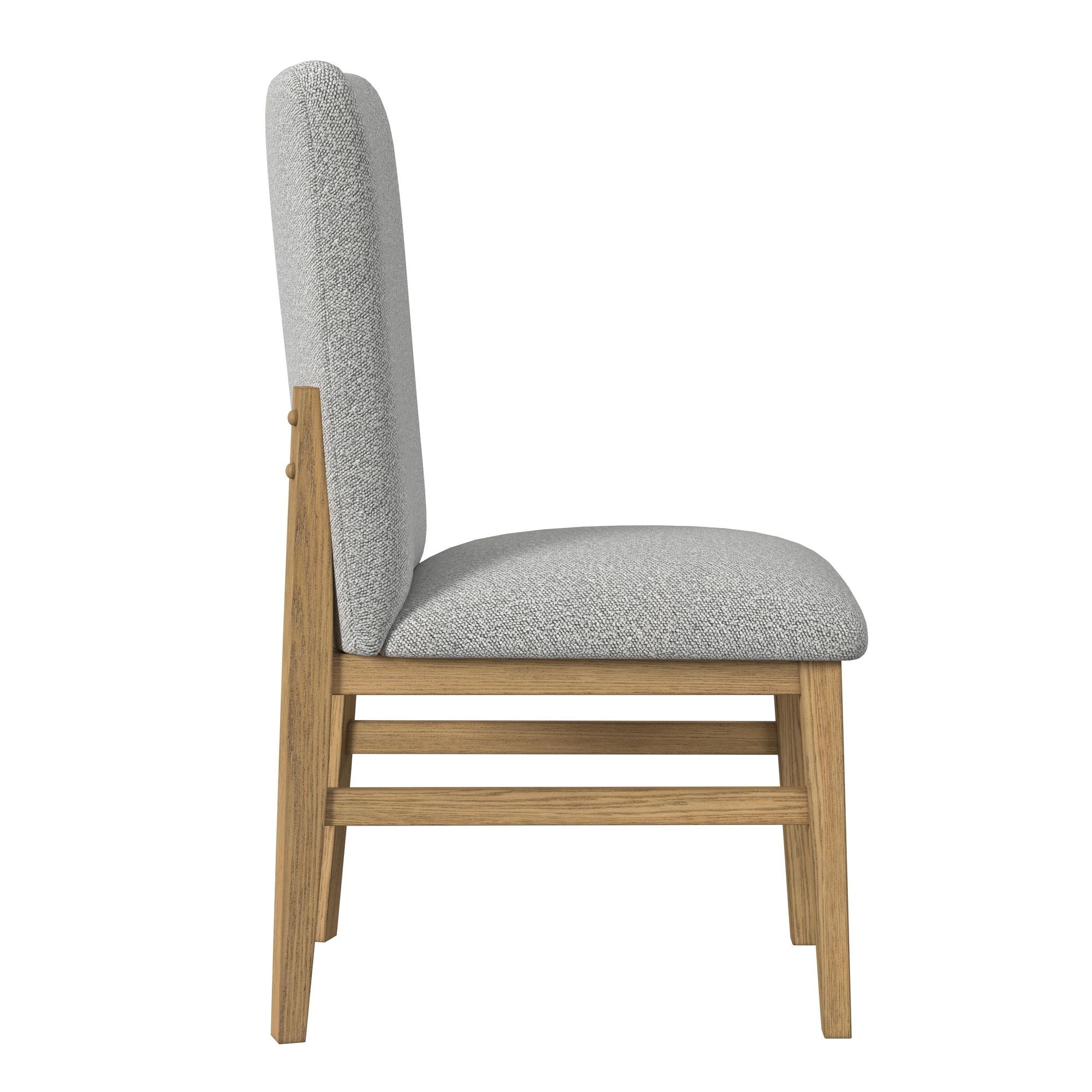 Portland - Square Back Dining Side Chair (Set of 2) - Natural / Gray - Stylish Home Furniture