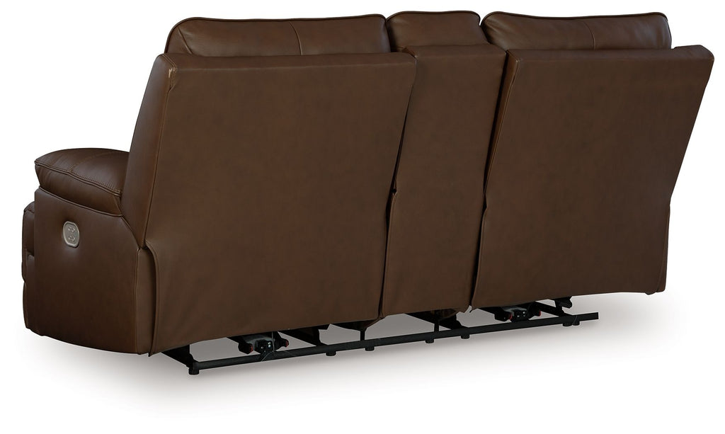Vonryan - Power Reclining Loveseat With Console / Adj Headrest - Tobacco - Stylish Home Furniture