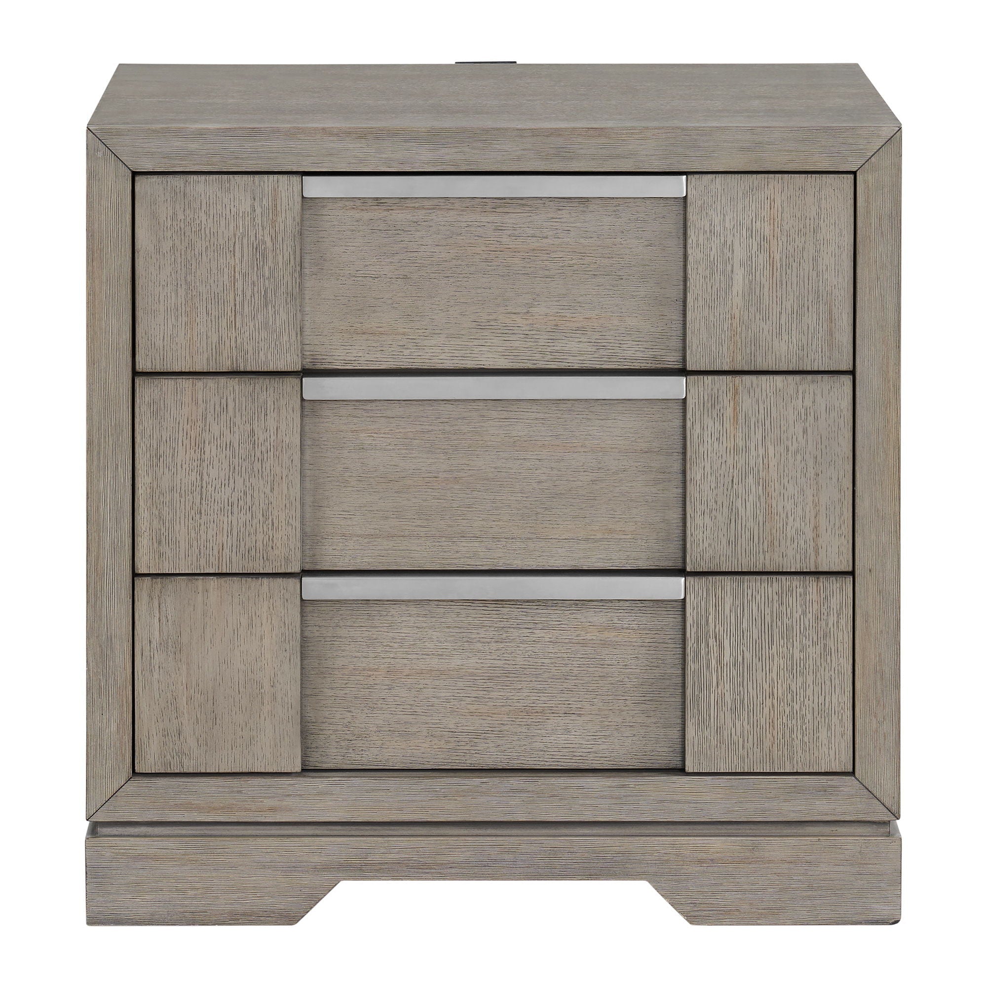 Kelis - 3 Drawer Nightstand With USB - Gray - Stylish Home Furniture