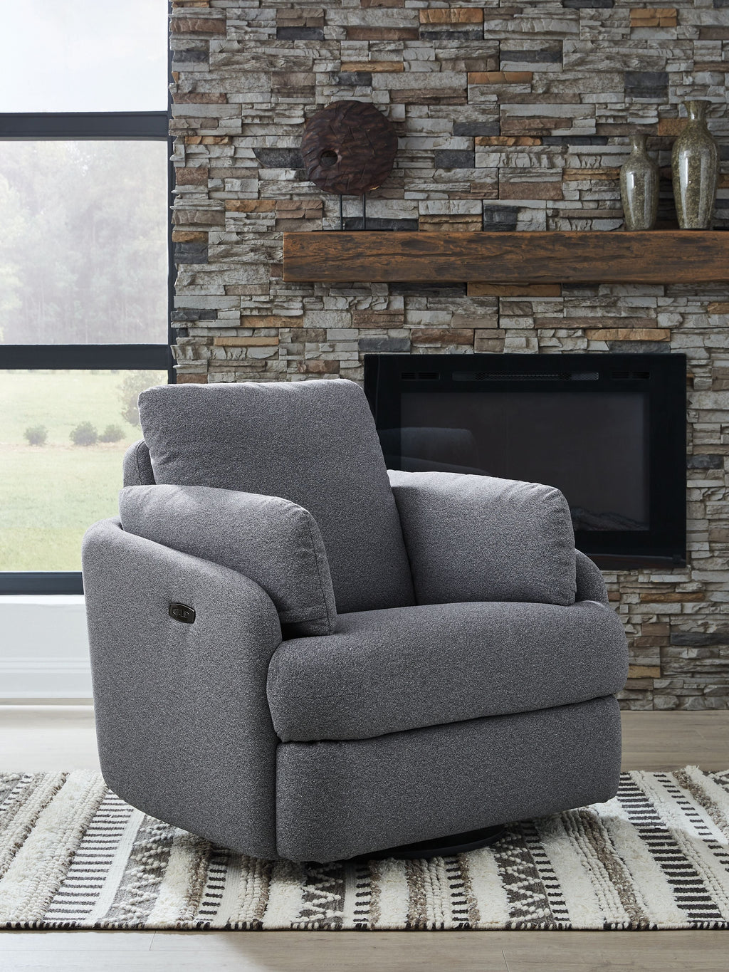 Alainmont Next-Gen Nuvella - Swivel Power Recliner - Stylish Home Furniture