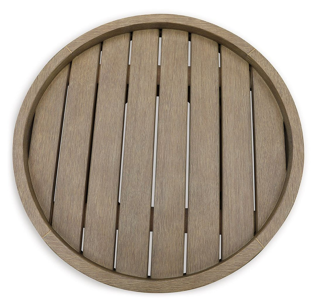 Marina Sun - Round End Table - Beige - Stylish Home Furniture