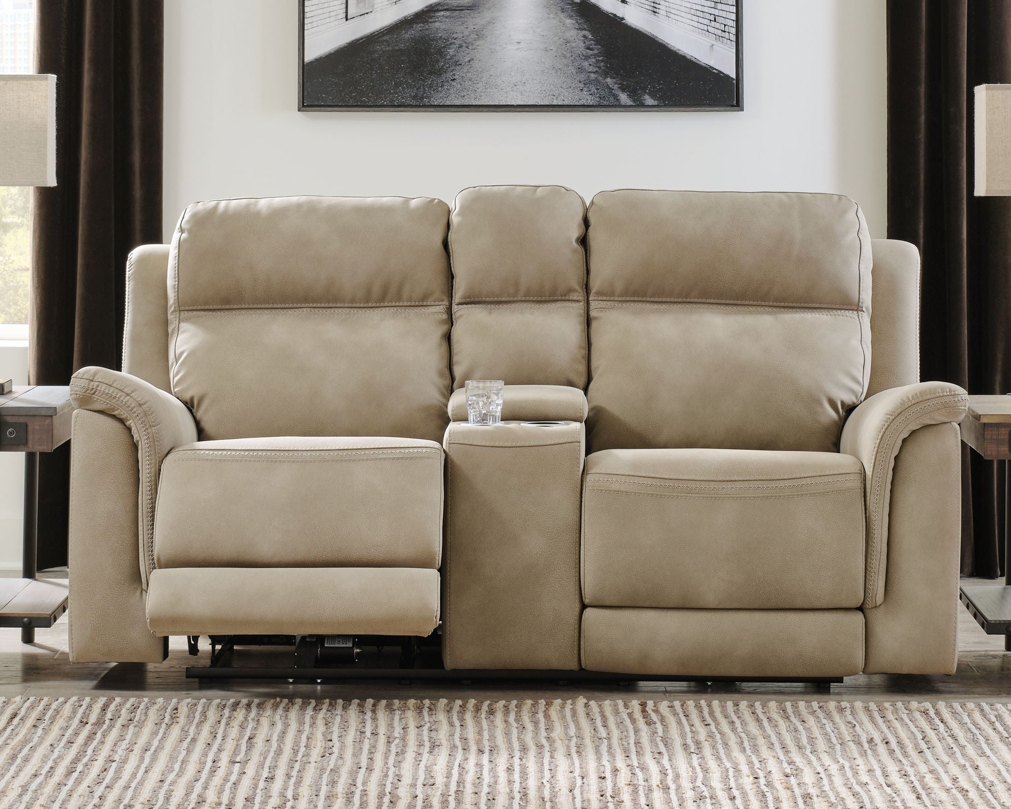 Next-Gen Durapella - Reclining Power Loveseat With Console - Stylish Home Furniture