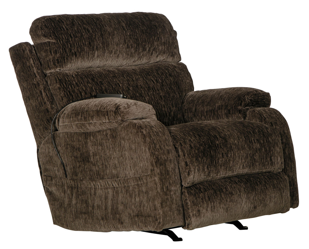 Refresher - Power Headrest Power Rocker Recliner With CR3 Heat / Massage / Lumbar - Stylish Home Furniture