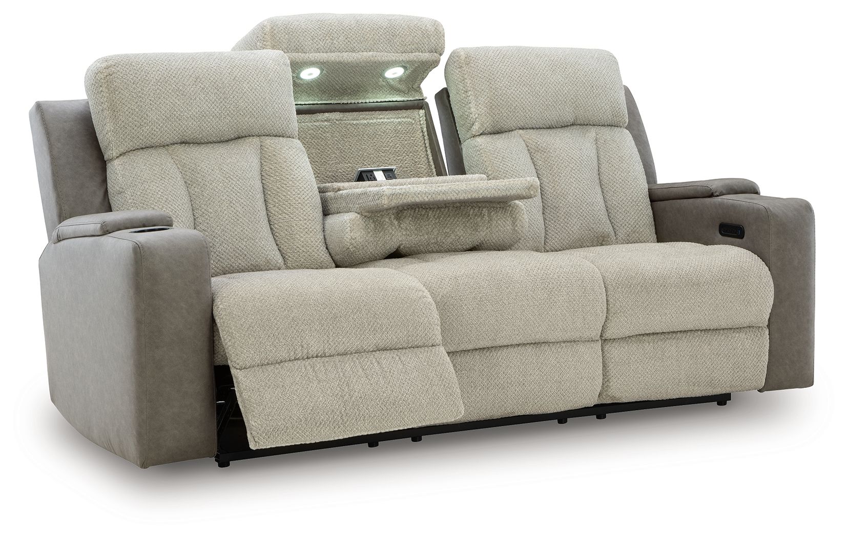 WhipLash - Power Reclining Sofa With Adj Headrest - Sisal - Stylish Home Furniture