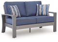 Half Moon Beach - Loveseat With Cushion - Blue / Gray - Stylish Home Furniture
