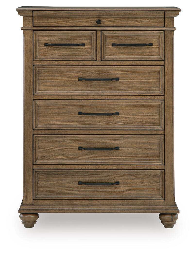 Karallin - Seven Drawer Chest - Medium Brown - Stylish Home Furniture