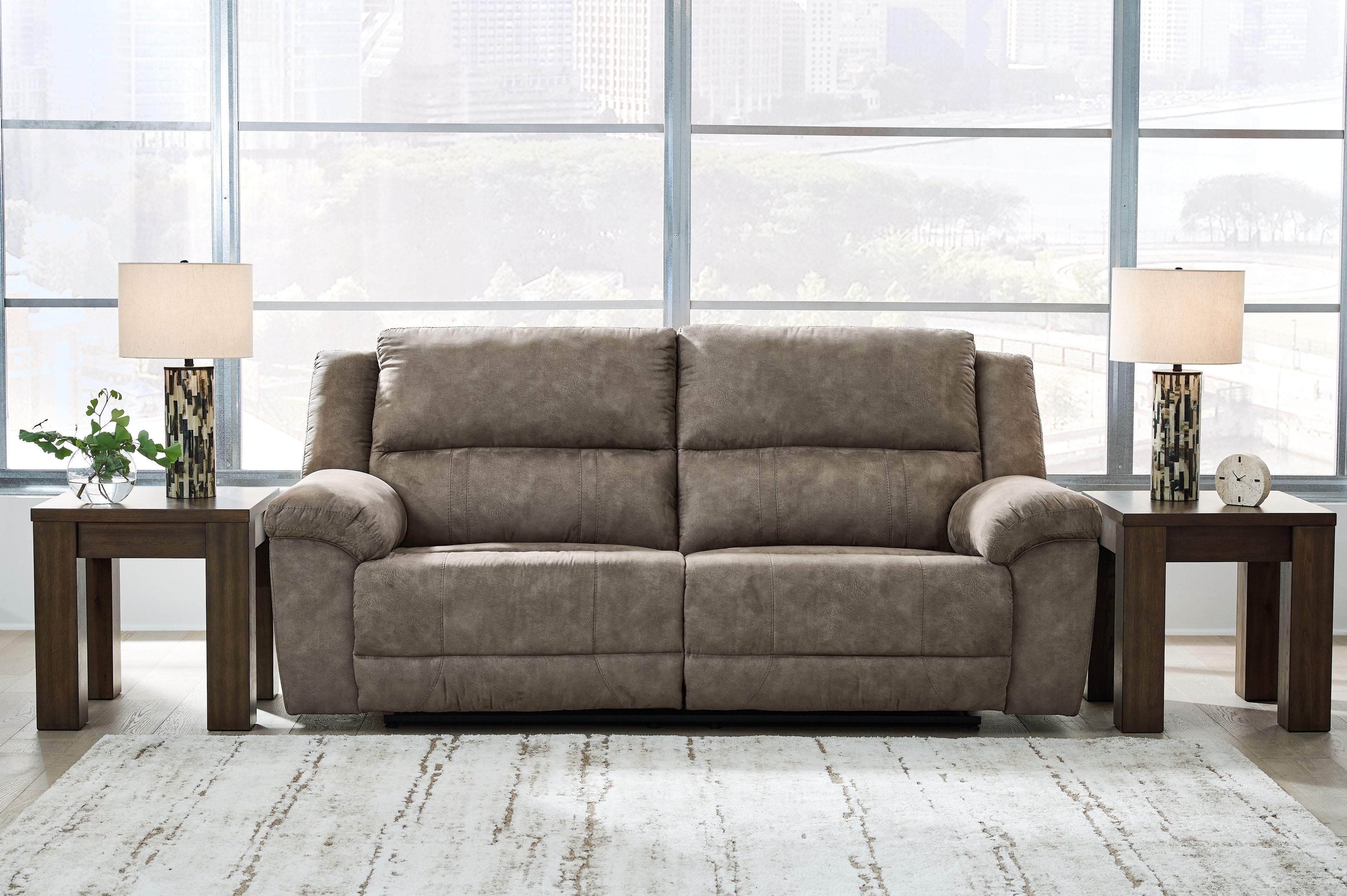 Laresview - 2 Seat Reclining Sofa - Fossil - Stylish Home Furniture