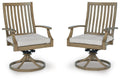 Rainier Ranch - Swivel Chair With Cushion (Set of 2) - Brown / Beige - Stylish Home Furniture