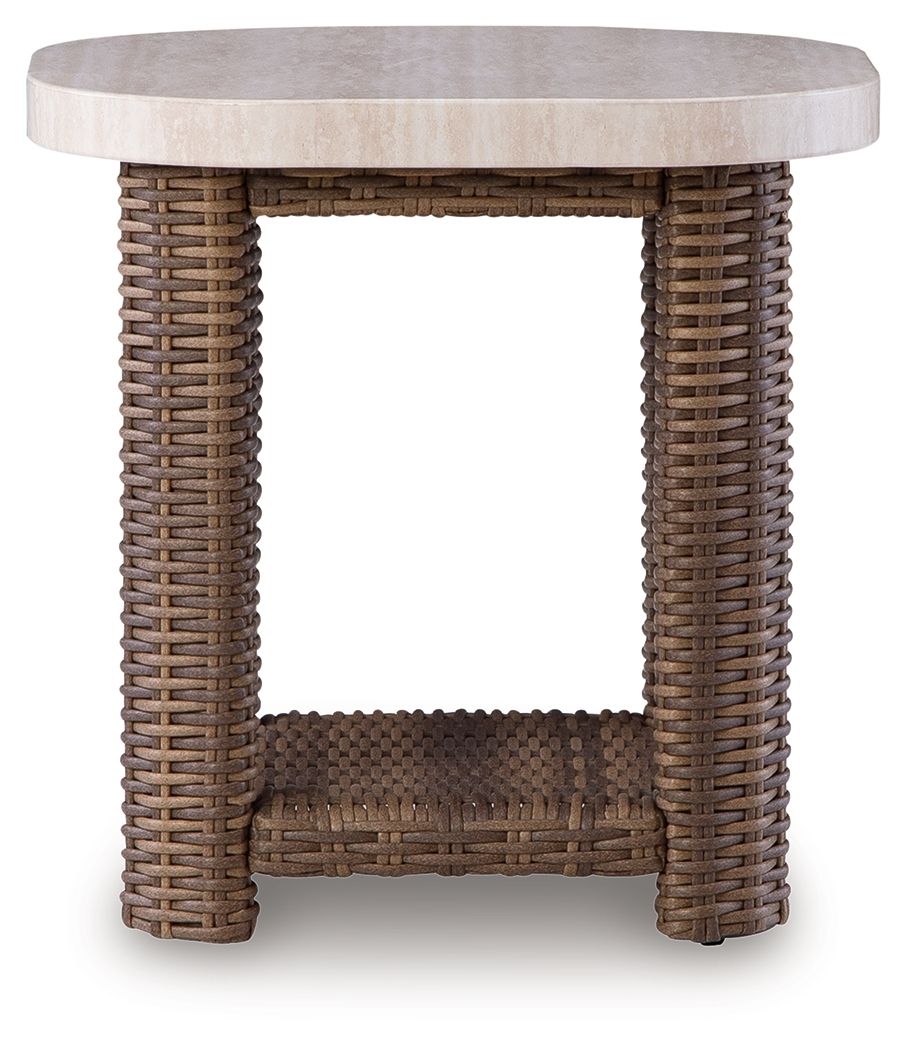 Dolan Creek - Square End Table - Beige / Brown - Stylish Home Furniture