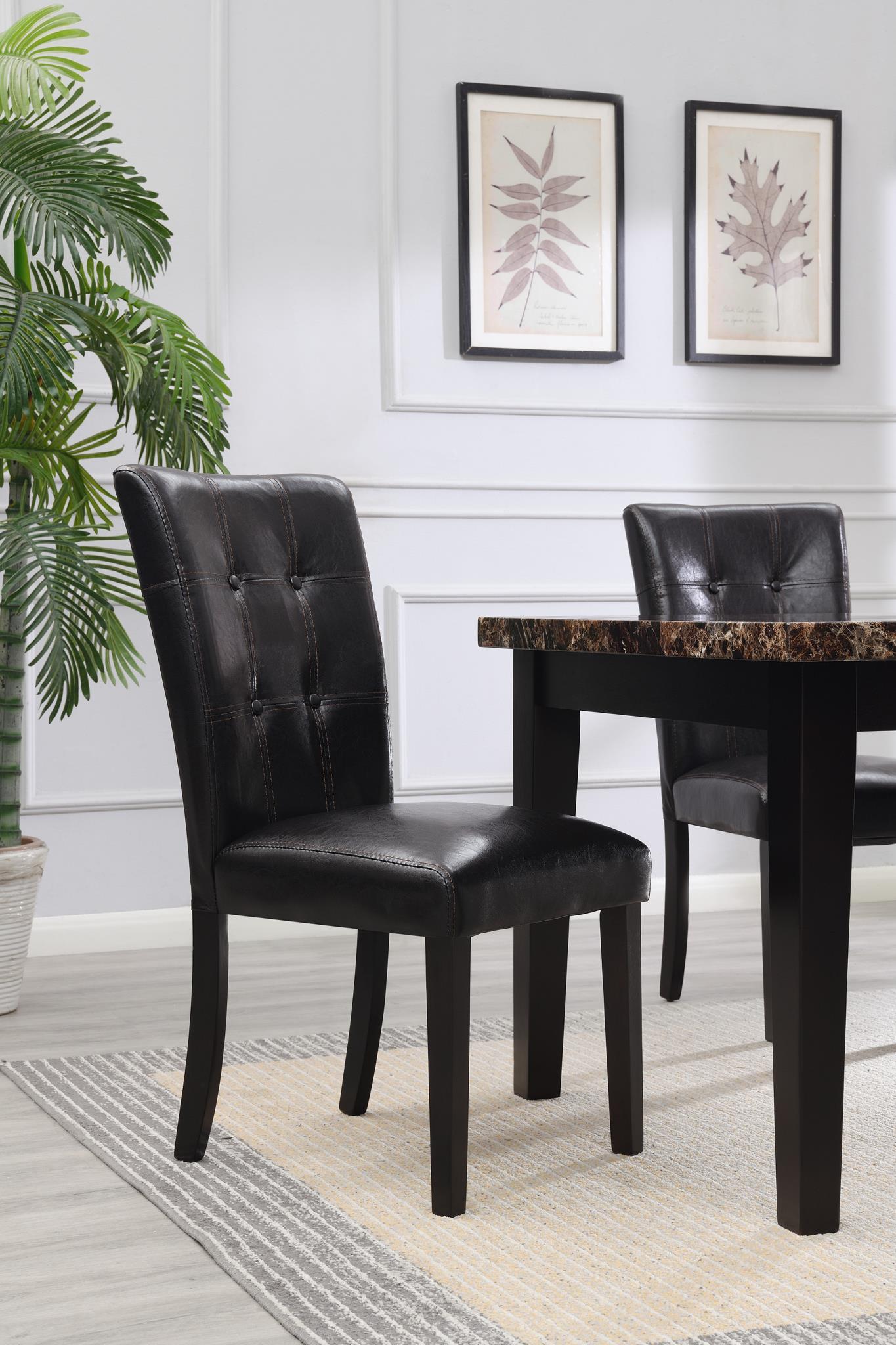 D150 - Dining Upholstered Side Chair (Set of 2) - Dark Brown - Stylish Home Furniture