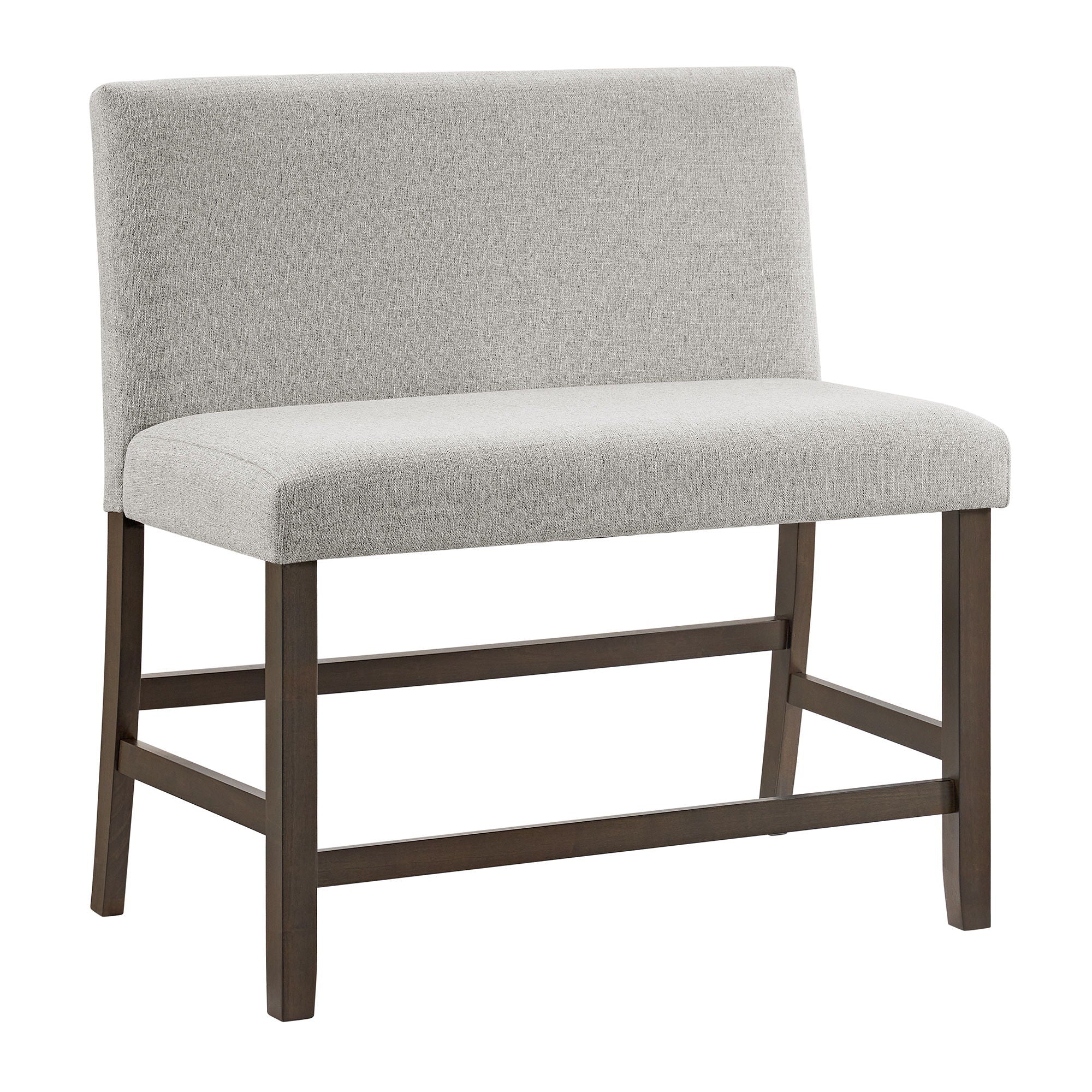 Seneca - Counter Bench With Upholstered Back And Fabric - Brown - Stylish Home Furniture