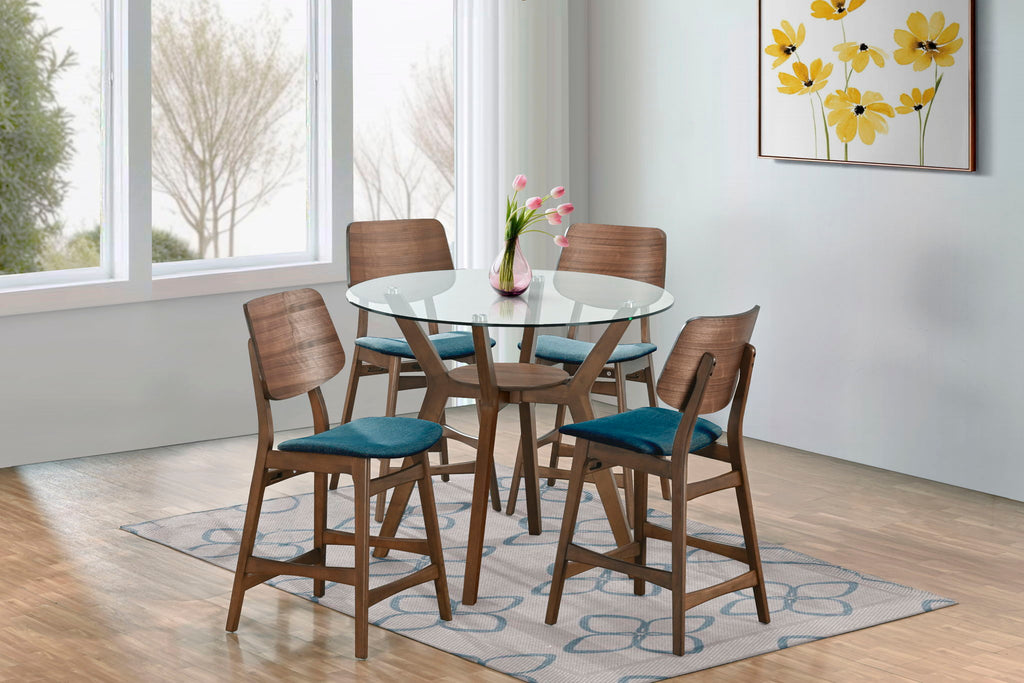 Oscar - Round Glass Counter Table Set - Stylish Home Furniture