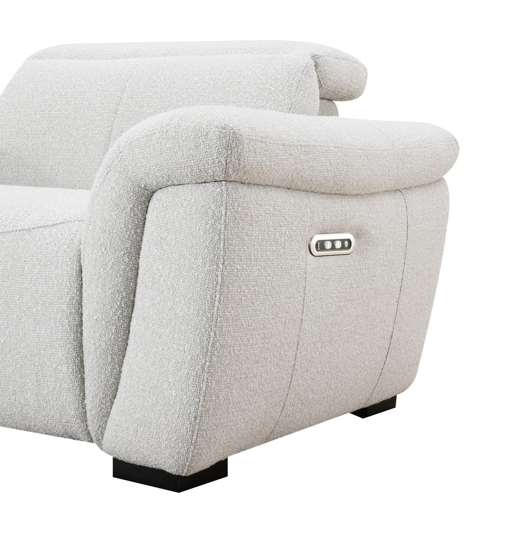 U15 - 6 Piece Beige Power Reclining Sectional With Power Headrest - White - Stylish Home Furniture