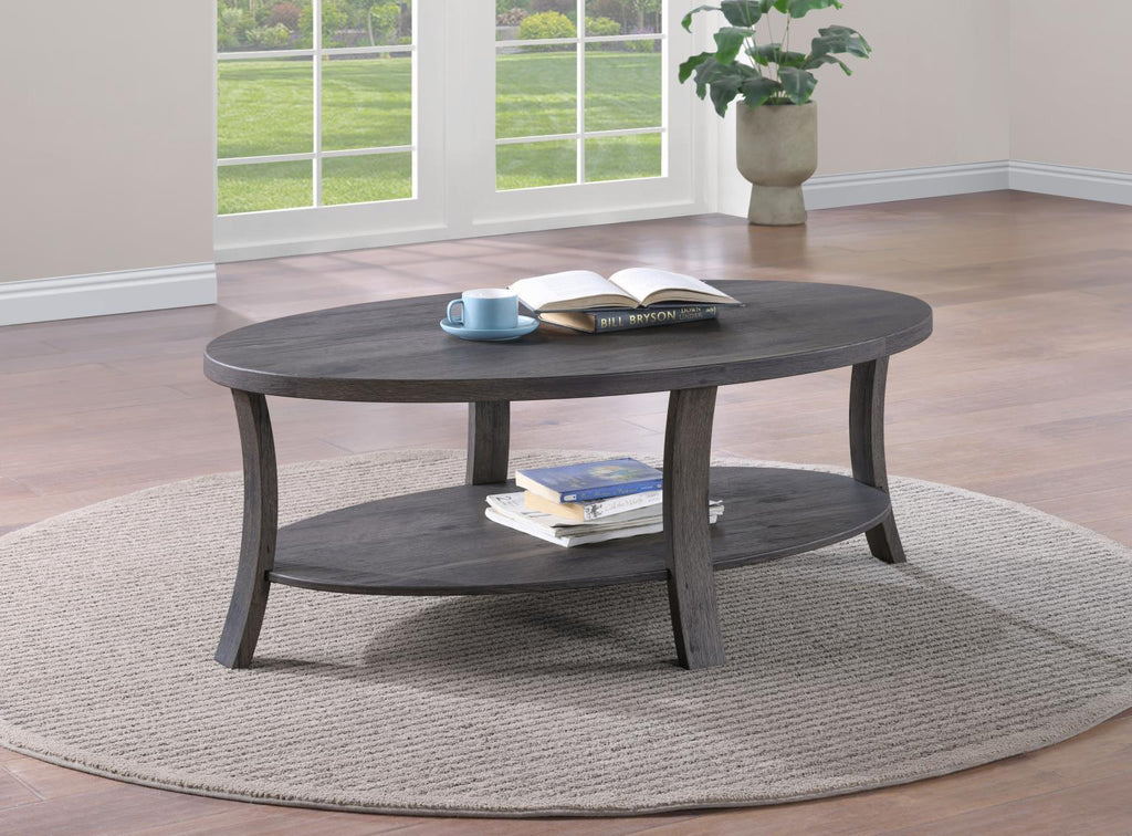 T177 - Coffee Table & 2 Round End Tables - Dark Brown - Stylish Home Furniture