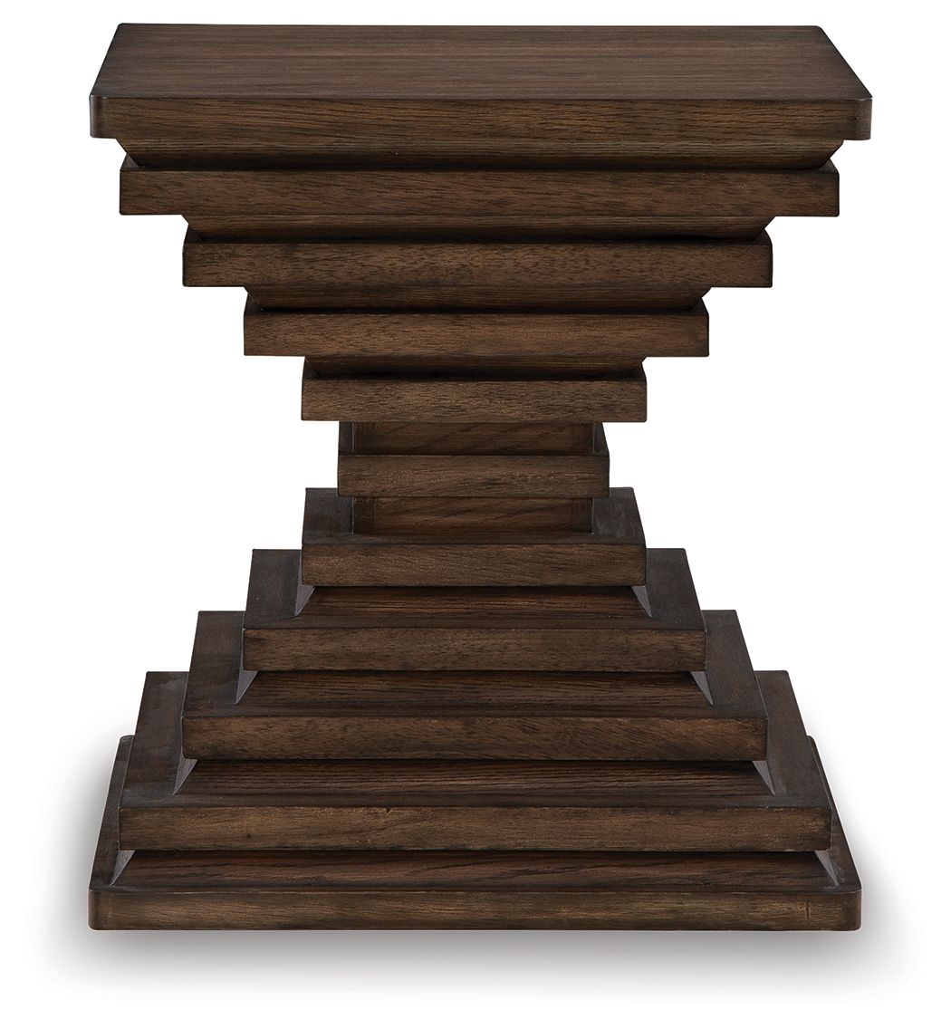 Hannodream - Square End Table - Warm Brown - Stylish Home Furniture